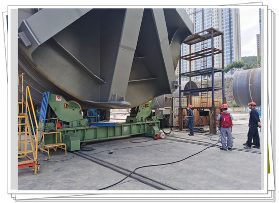 700t Fit Up Rotator Roller Bed 10m สถานีประกอบถังดูดนอกชายฝั่งสายเชื่อมอัตโนมัติ