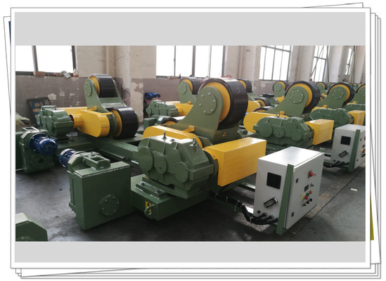 เตียงลูกกลิ้งเชื่อมแนวราบด้วยไฟฟ้า 100t Weld Rotator Rubber Wheel